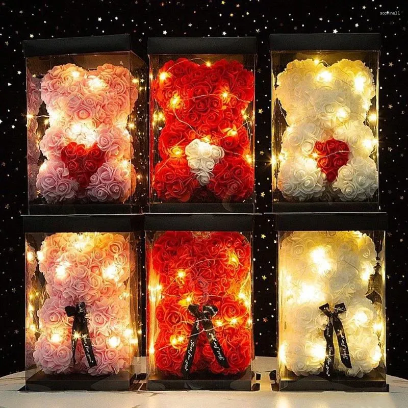 Artificial Rose Teddy Bear With Gift Box Decorative... From Homepro3 ...