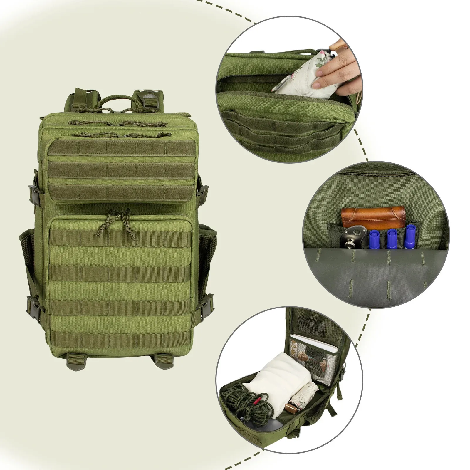 Ship From US 35l Tactical BackPack For Men Highland Assault Big Army Pack 3 Day Long Bug Out Back With Water Cut Outdoor_voghion.com