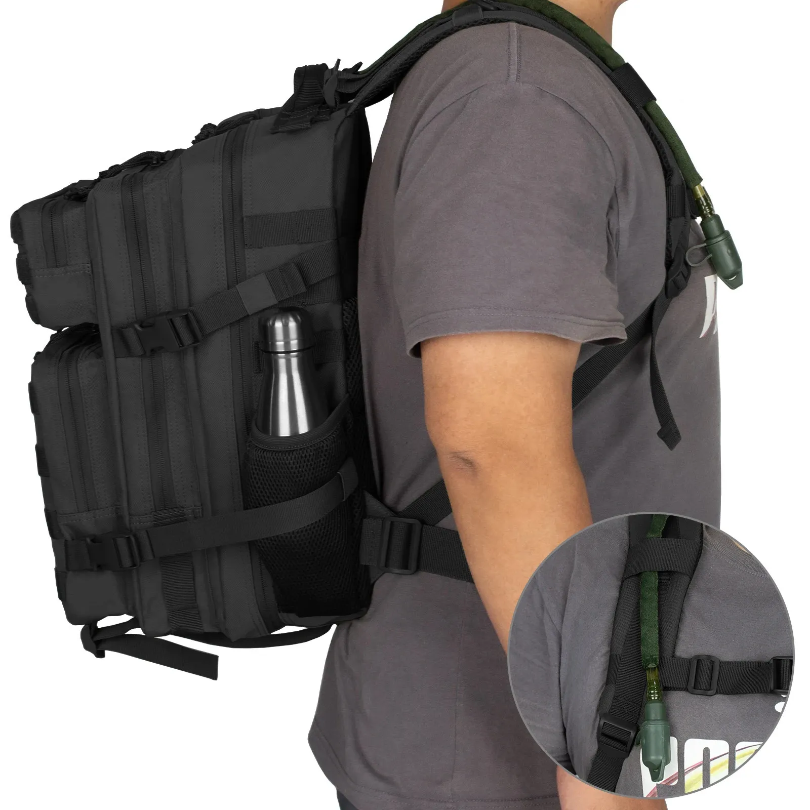 Ship From US 35l Tactical BackPack For Men Highland Assault Big Army Pack 3 Day Long Bug Out Back With Water Cut Outdoor_voghion.com