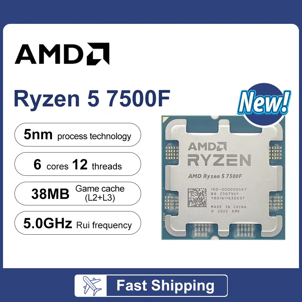 New AMD Ryzen 5 7500F R5 7500F 3.7GHz 6-Core 12-Thread