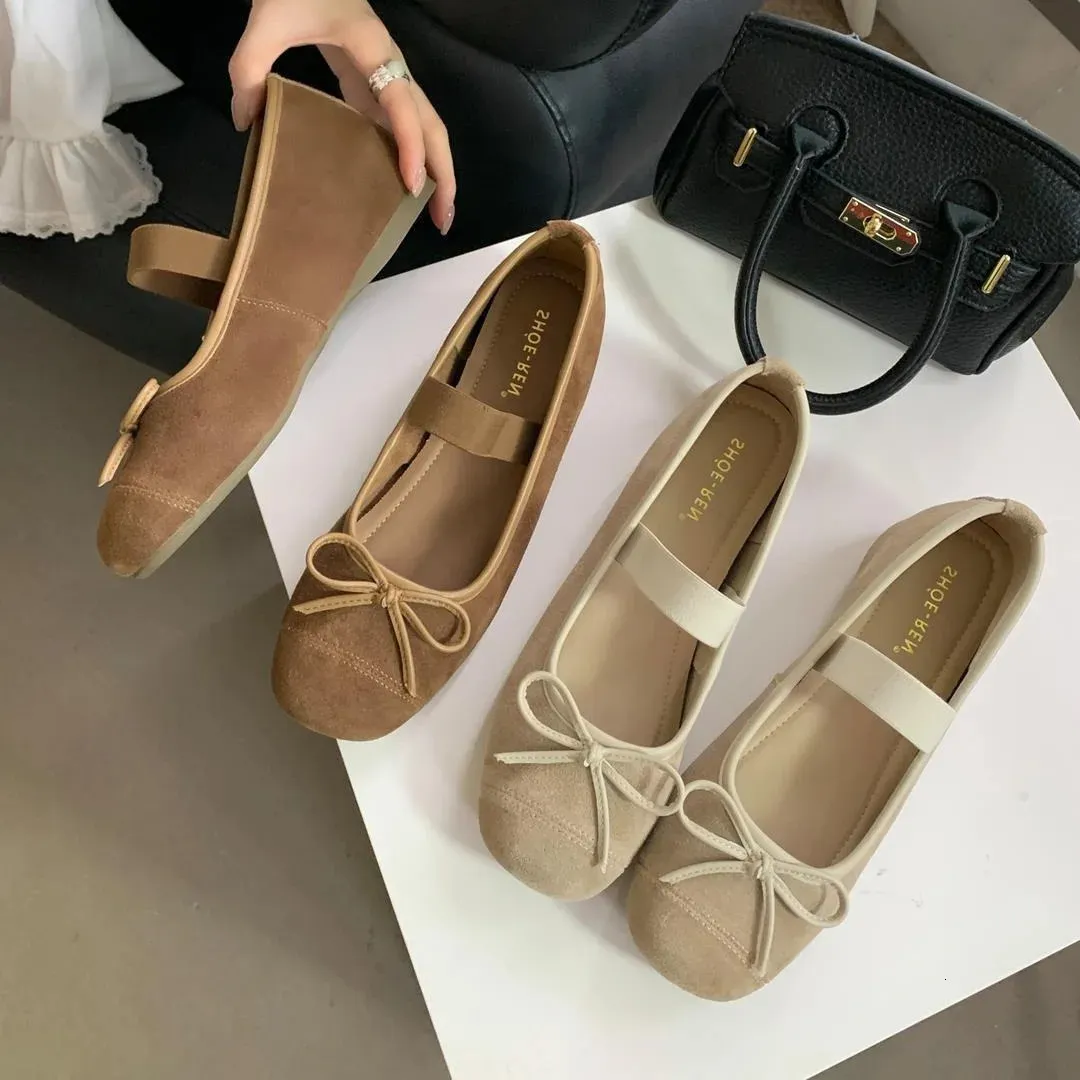 Zuecos casuales de mujer con punta redonda y abertura poco profunda, estilo británico, con plataforma, que aumentan la estatura, calzado femenino de otoño con lazo y nudo._voghion.com