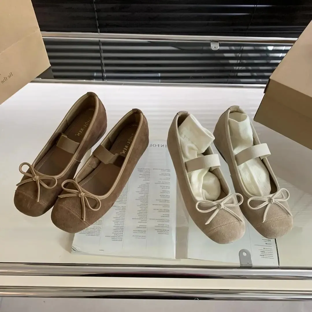 Zuecos casuales de mujer con punta redonda y abertura poco profunda, estilo británico, con plataforma, que aumentan la estatura, calzado femenino de otoño con lazo y nudo._voghion.com