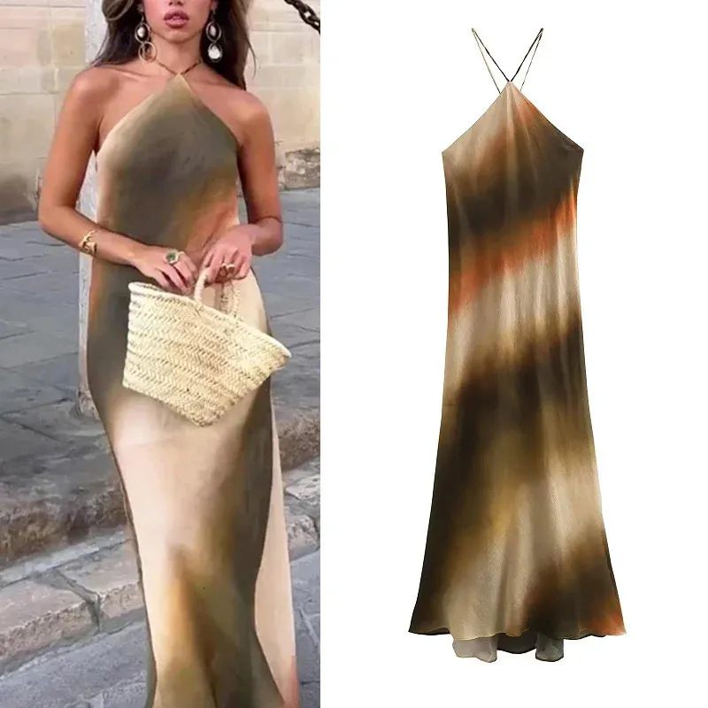 knee length dresses for ladies Tie Neck Midi Dress