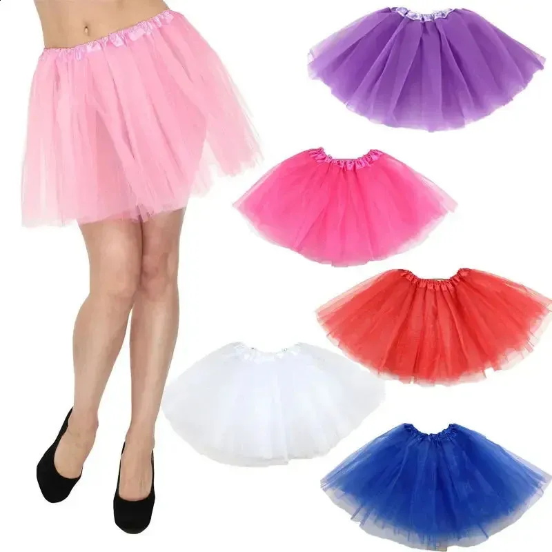 Jupe Tutu à Volants En Tulle Pour Danse, Ballet Ou Fête - Multicolore, Taille Unique Élastique