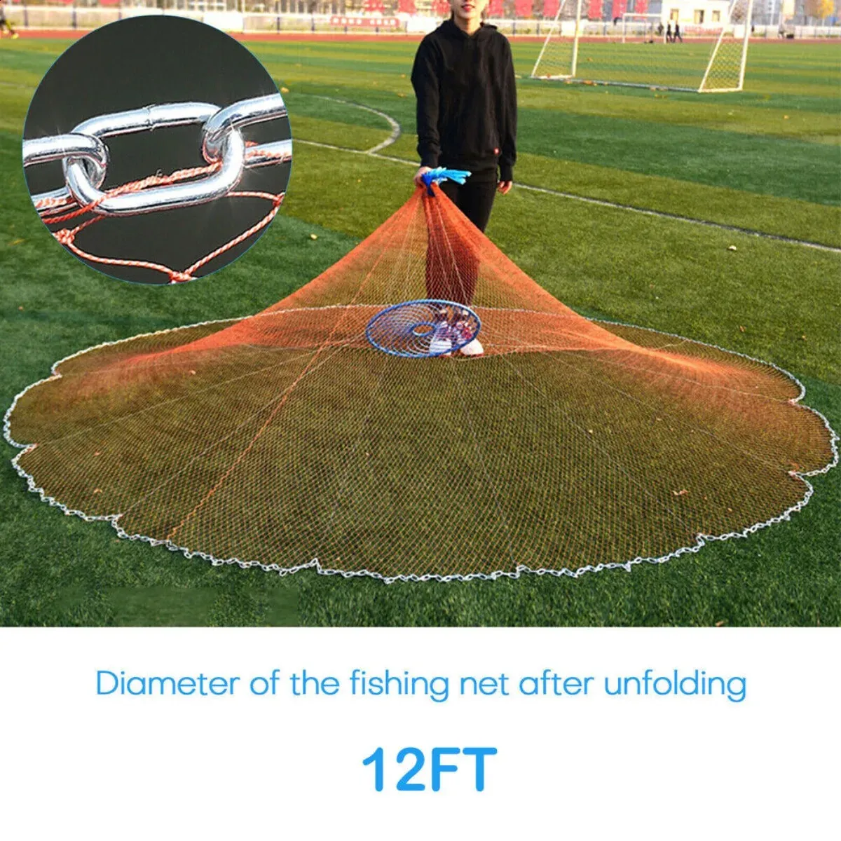 12FT Fishing Cast Net with Chain Sinker Hand Throw Bait Trap Mesh Net US-12FT 250228 from Dhgate Fishing Accessories - price 74.16 12FT Fishing Cast Net with Chain Sinker Hand Throw Bait Trap Mesh Net US-12FT 250228 from Dhgate Fishing Accessories - price 74.16
