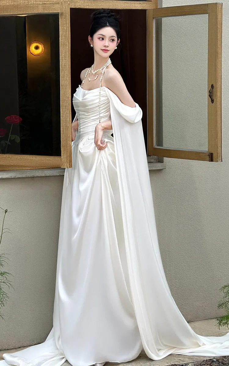 Summer France Elegant Wedding Evening Party White Dress Women Fashion Princess Formal Occasion Vestidos Korean Chic Clothes 240815 White Reception Dresses: Elegant White Formal Evening Gowns For Women  Korean Chic Summer Party Dress For Special Occasions From Eshinestore,  $70.76 In Bulk | DHgate.Com