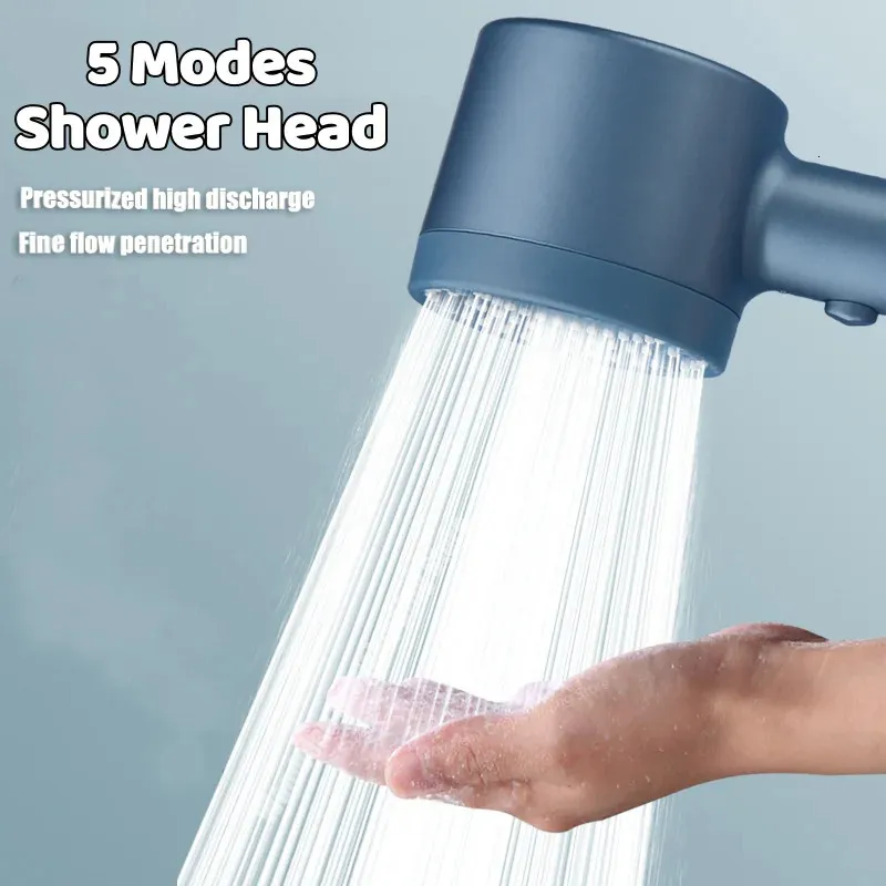5 Modes Adjustable High Pressure Shower Head Water Saving With Massage ...