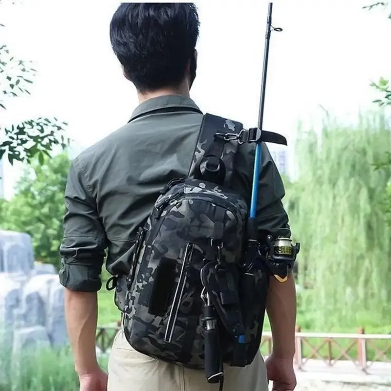 Fly Fishing Waist Pack Adjustable Crossbody Tackle Storage Bag For