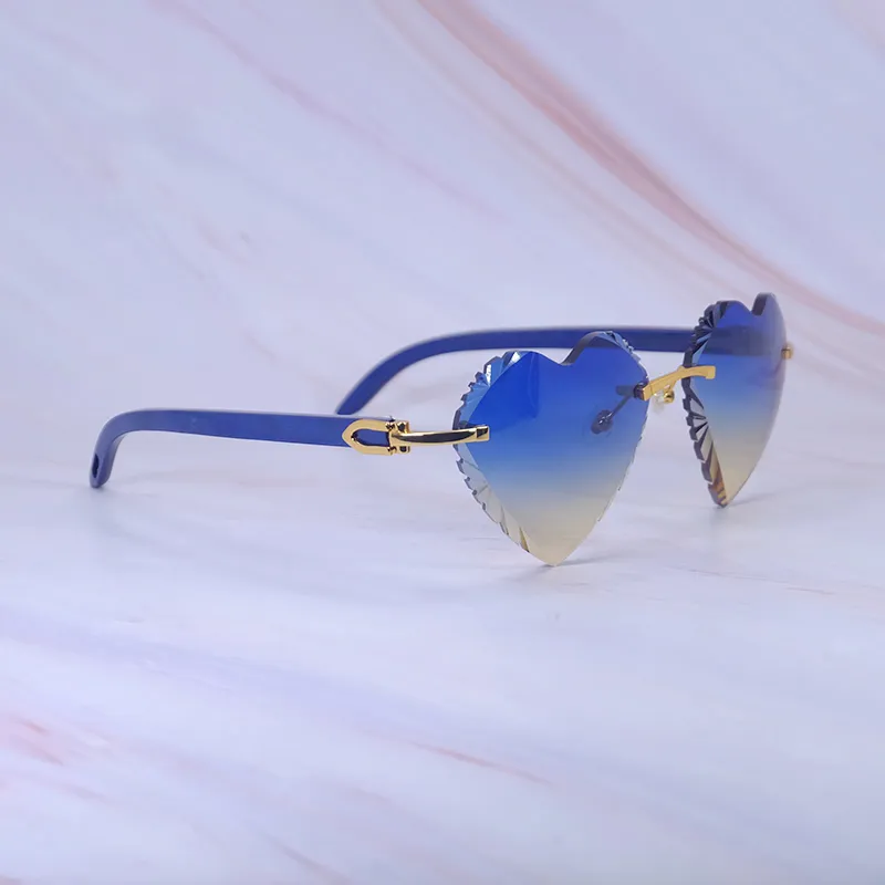 Heart Shaped Rimless Sunglasses Gold Metal Frame,... From  display picture 3