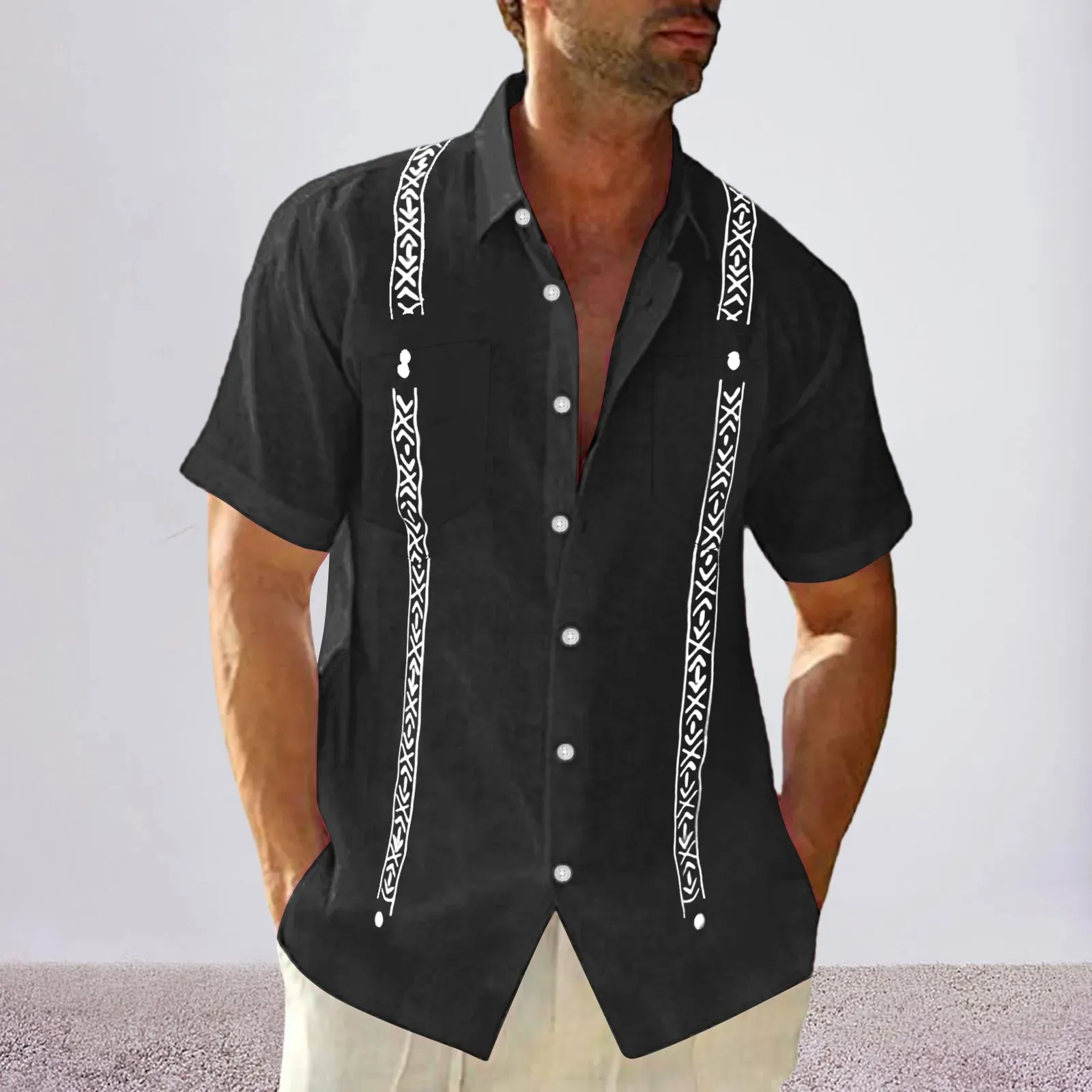Men's Linen Cuban Guayabera Shirt - Breathable Summer Button Down For Casual & Dressy Occasions
