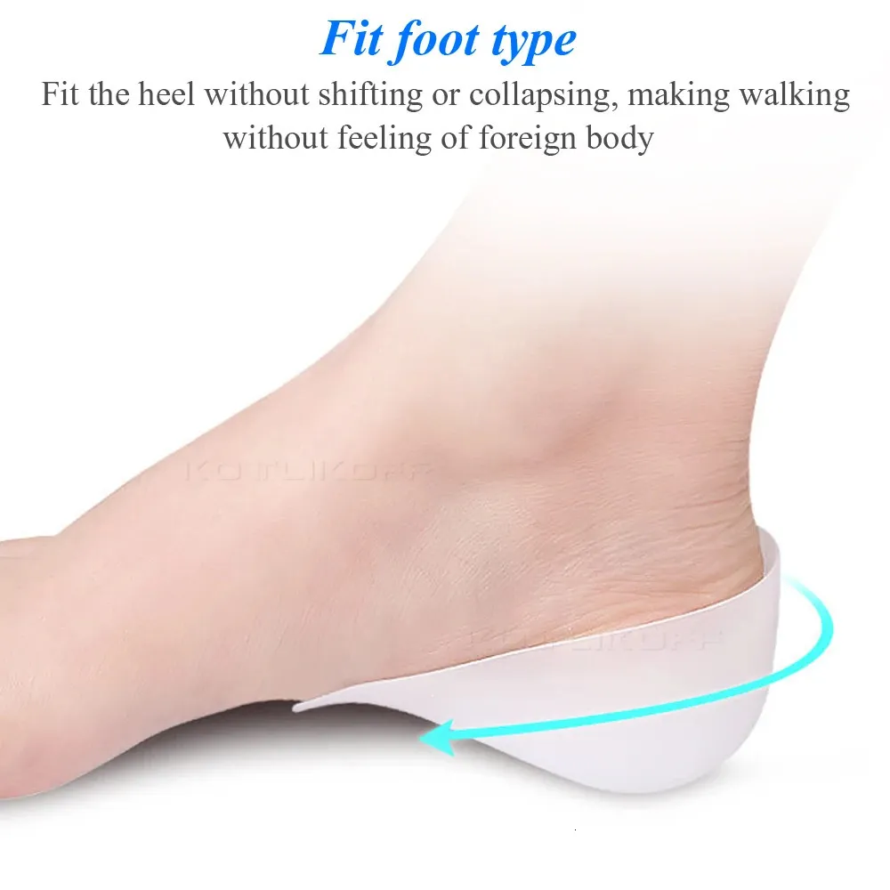 Unsichtbare Einlegesohlen mit 2 cm/2,5 cm/3 cm Fersenerhöhung aus Silikongel für Schuhe mit Fersensporn und Schmerzen im halben Fersenbereich_voghion.com