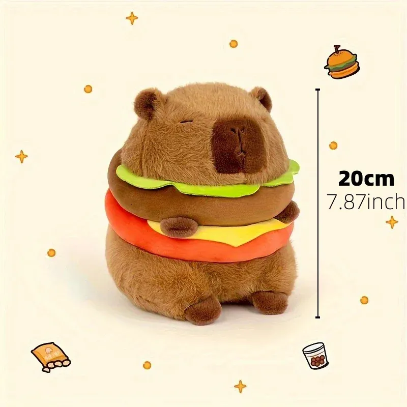Simpatico peluche Capybara con zaino tartaruga, animale farcito