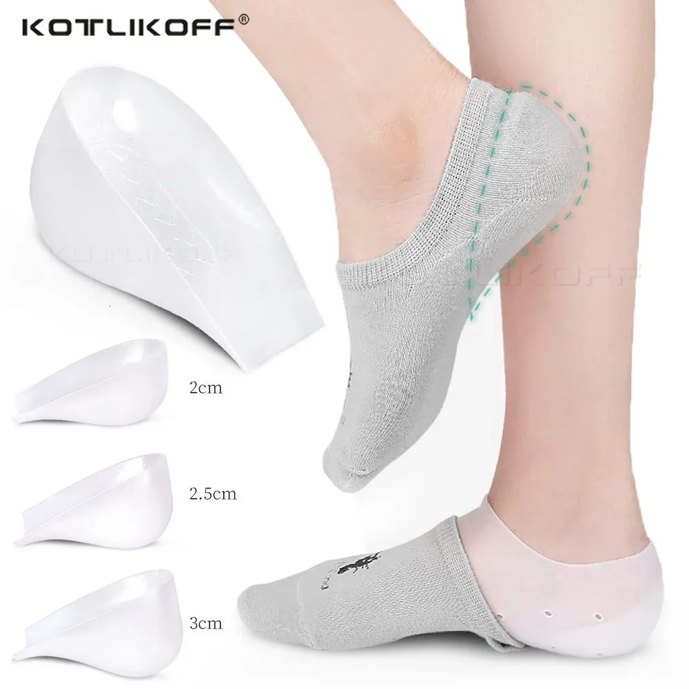 Unsichtbare Einlegesohlen mit 2 cm/2,5 cm/3 cm Fersenerhöhung aus Silikongel für Schuhe mit Fersensporn und Schmerzen im halben Fersenbereich_voghion.com