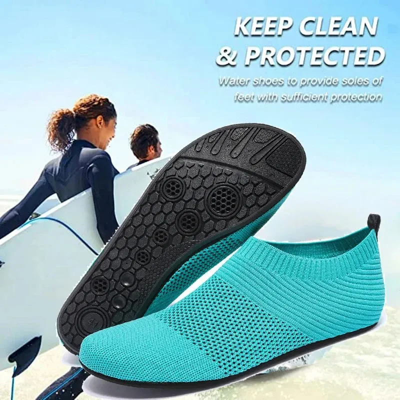 Waterschoenen voor dames en heren, sneldrogende aquasokken voor strand, zwemmen, surfen, yoga en andere sporten, met doorschijnende gekleurde zolen 250529_voghion.com