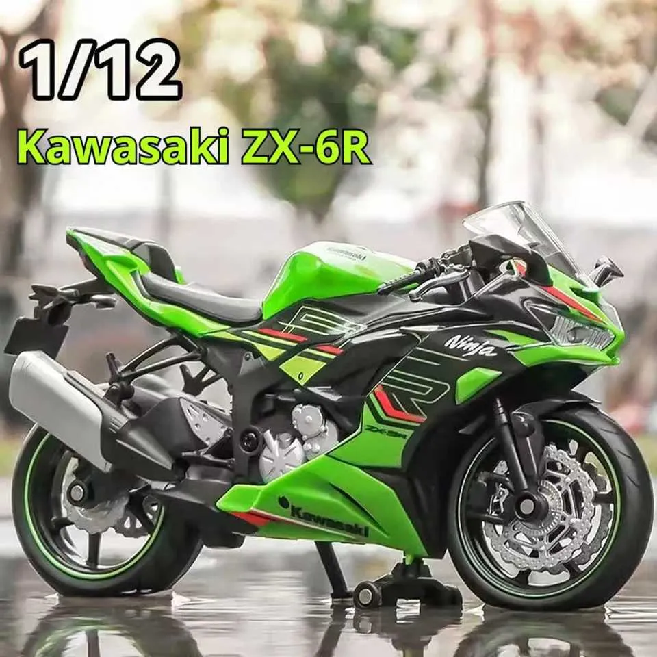 ！！ Kasaki NIJIA ZX 6R Motorcycle Alloy Model Toy Rubber Tires, Shock