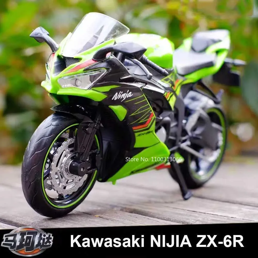 Kasaki NIJIA ZX 6R Motorcycle Alloy Model Toy Rubber Tires, Shock