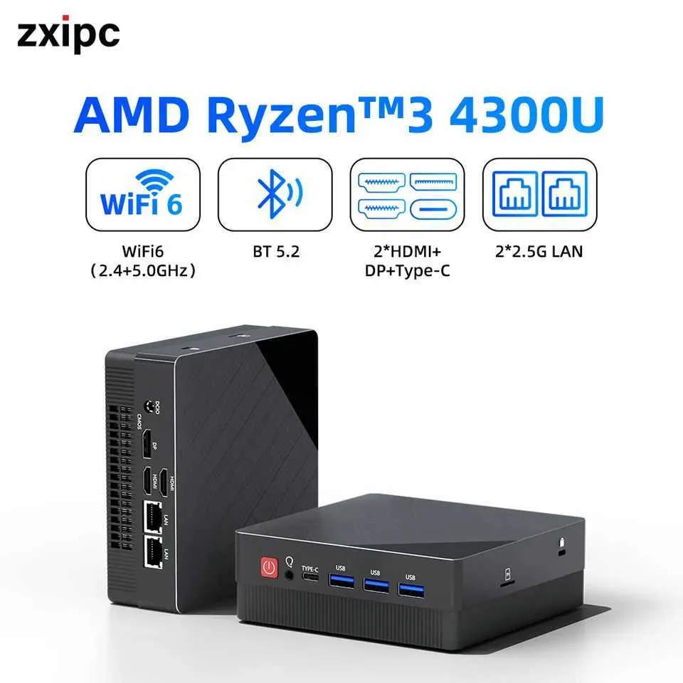 Windows ミニPC ZXIPC Mini PC Ryzen 3 4300U Windows 11 Pro Desktop PC 32GB DDR4