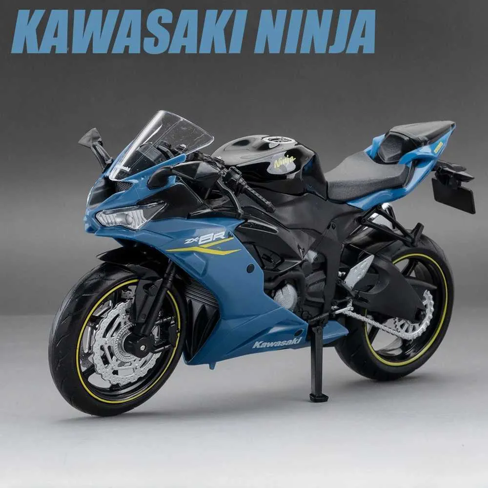 Kasaki NIJIA ZX 6R Motorcycle Alloy Model Toy Rubber Tires, Shock