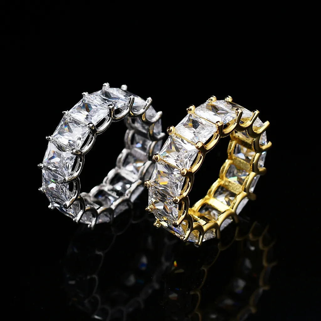 New Hip Hop Rings For Men 18K Gold Moissanite Nightclub Style Fashion ...
