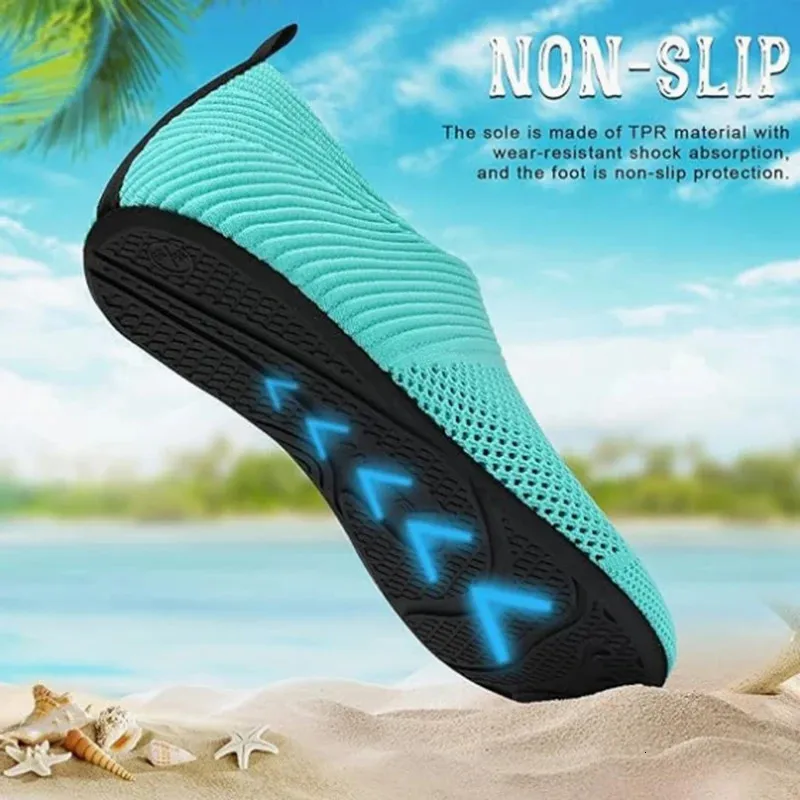 Waterschoenen voor dames en heren, sneldrogende aquasokken voor strand, zwemmen, surfen, yoga en andere sporten, met doorschijnende gekleurde zolen 250529_voghion.com