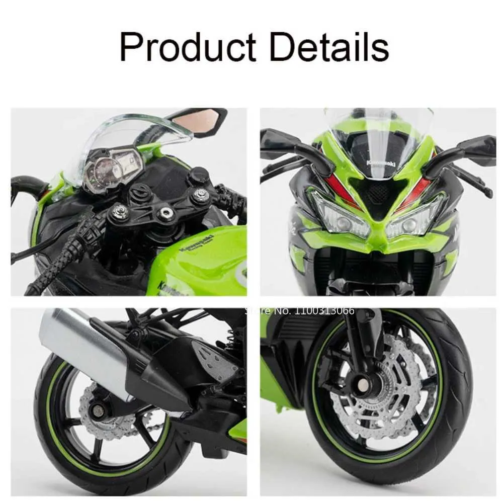 ！！ Kasaki NIJIA ZX 6R Motorcycle Alloy Model Toy Rubber Tires, Shock