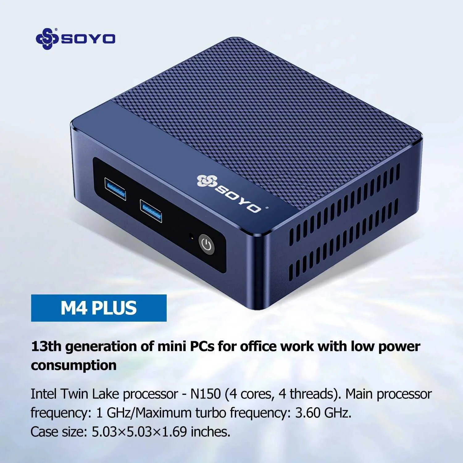 SOYO M4 PLUS Mini PC Intel Twin Lake N150 CPU Up To 3.6GHz Turbo