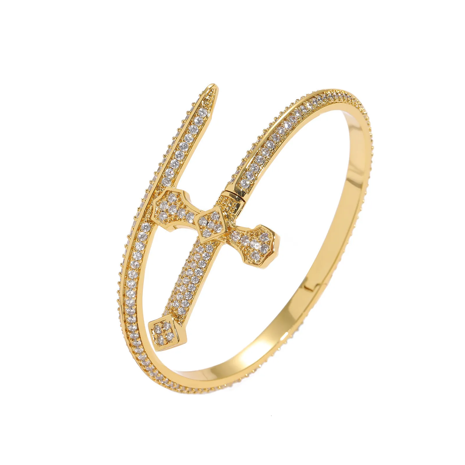 Hip-Hop-Schmuck für Herren – Neuheit: Justice-Schwert-Armband-Set mit Moi-Diamanten, trendiger, personalisierter Schmuck_voghion.com