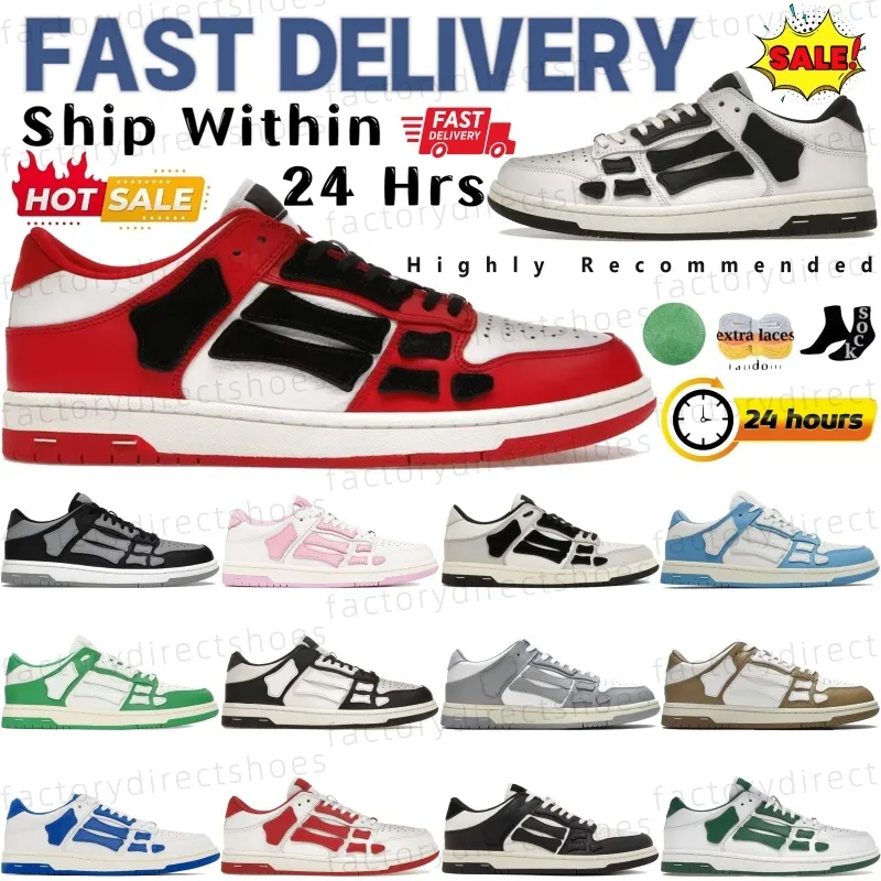 Luxurys Designer Shoes Skel Top Low Genuine Leather Mens Sneaker