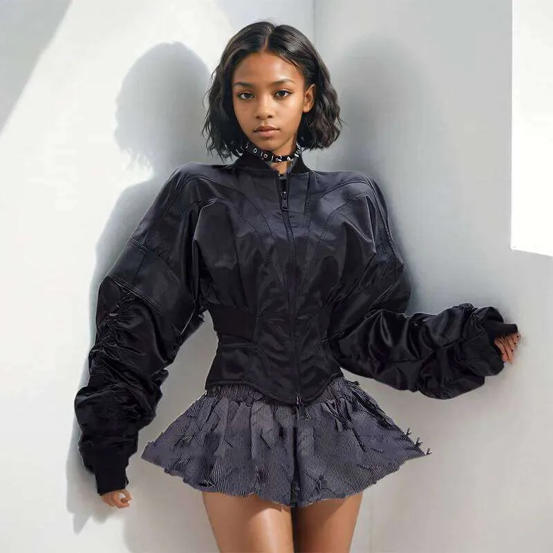 Black Silk Jacket Short Jacket Style Black Silk Jacket Women' 