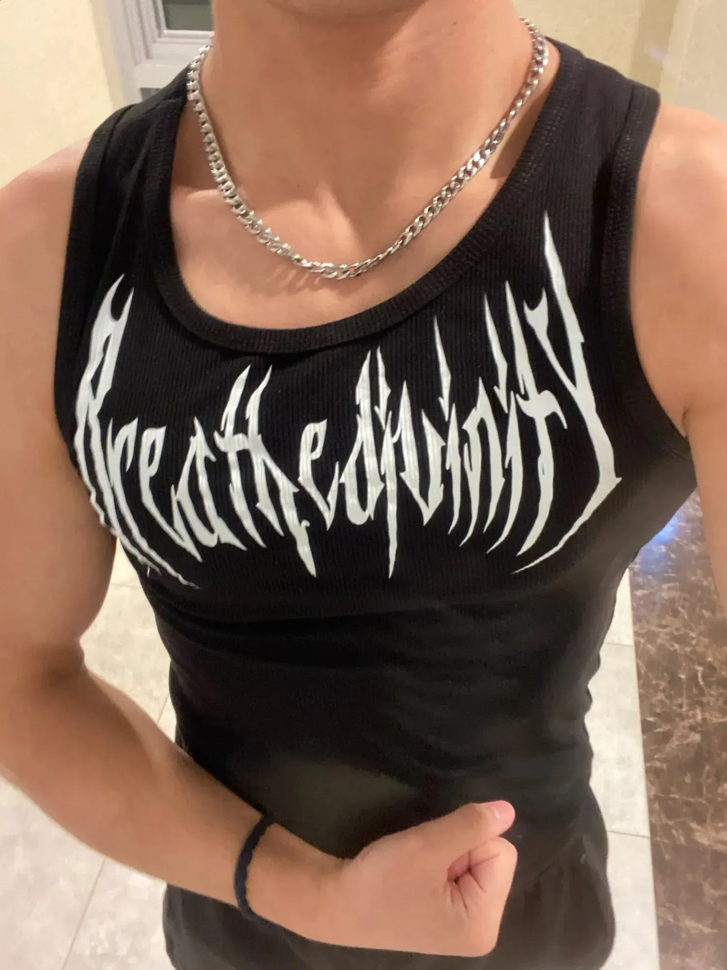 Breathedivinity Tanks Top Soul Maiden Beater Men Stretch