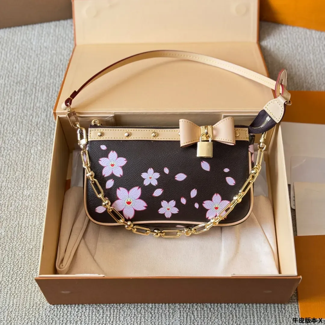 Luxury Bag Murakami Cherry Blossom Leather Tote Bag  From