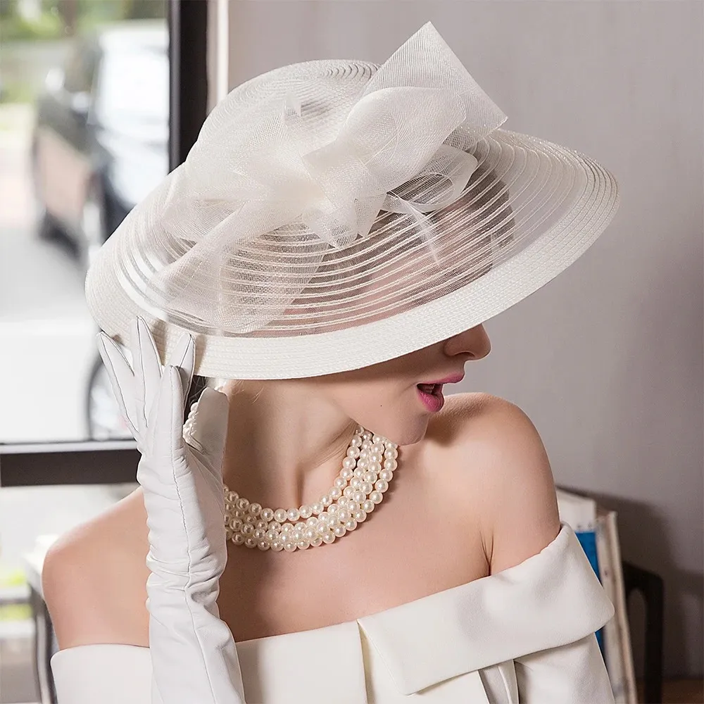 Elegant Kentucky Tea Party Fascinators White Wide... From  display picture 1