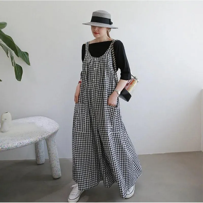 Celmia Vintage Wide Leg Pants Jumpsuit Fashionable Womens Flat