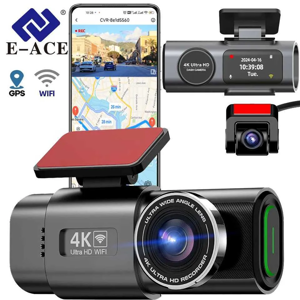 4K Ultra HD Car Dashcam Recorder With Dual Lens, 24H Parking