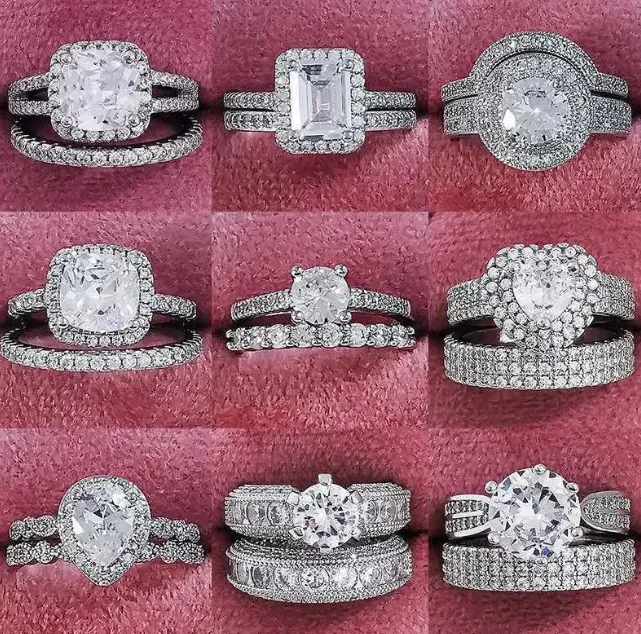 61% OFF Luxury 925 Sterling Silver Wedding Ring Set – $8.56 Deal at ExampleShop.com