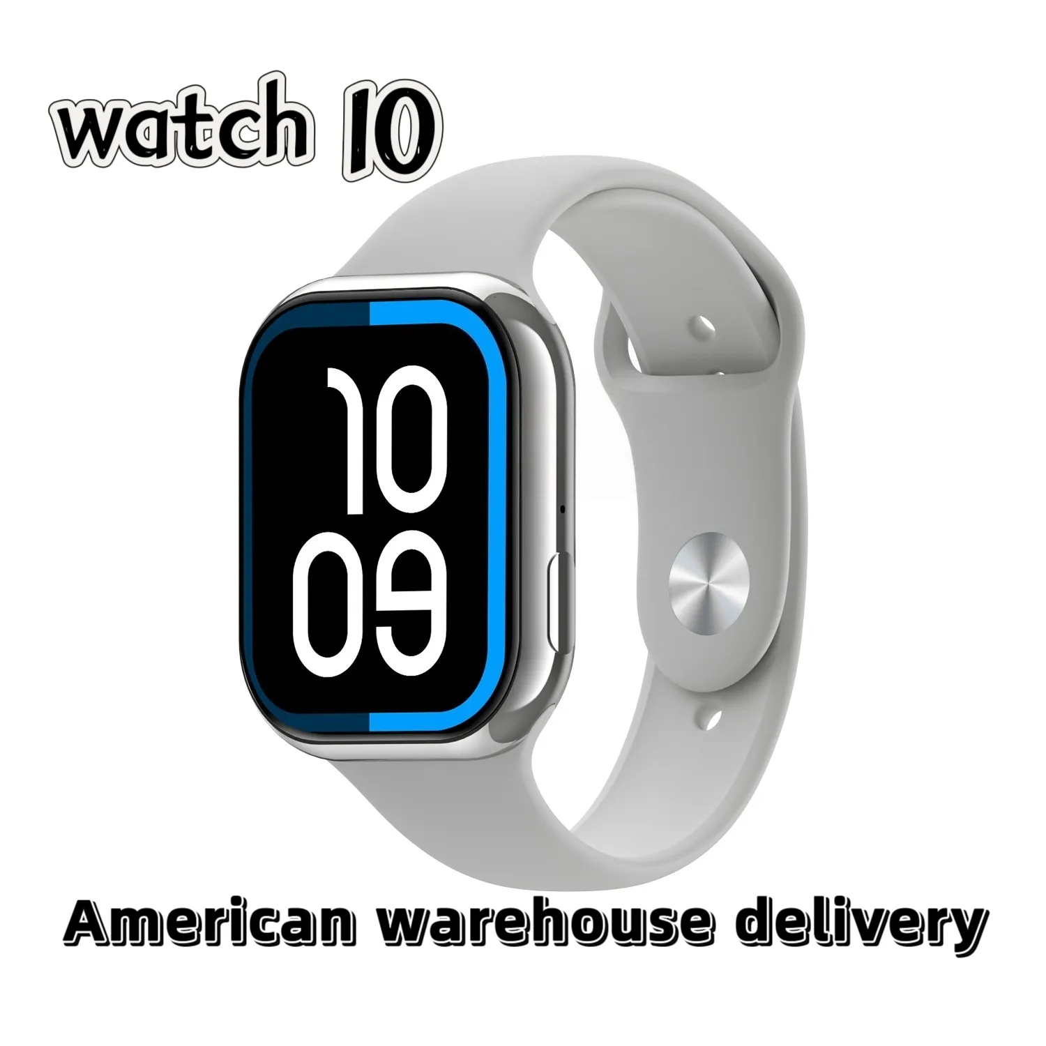 Montre connectée Watch10 2,1 pouces avec moniteur de fréquence cardiaque, autonomie ultra longue et accessoires inclus._voghion.com
