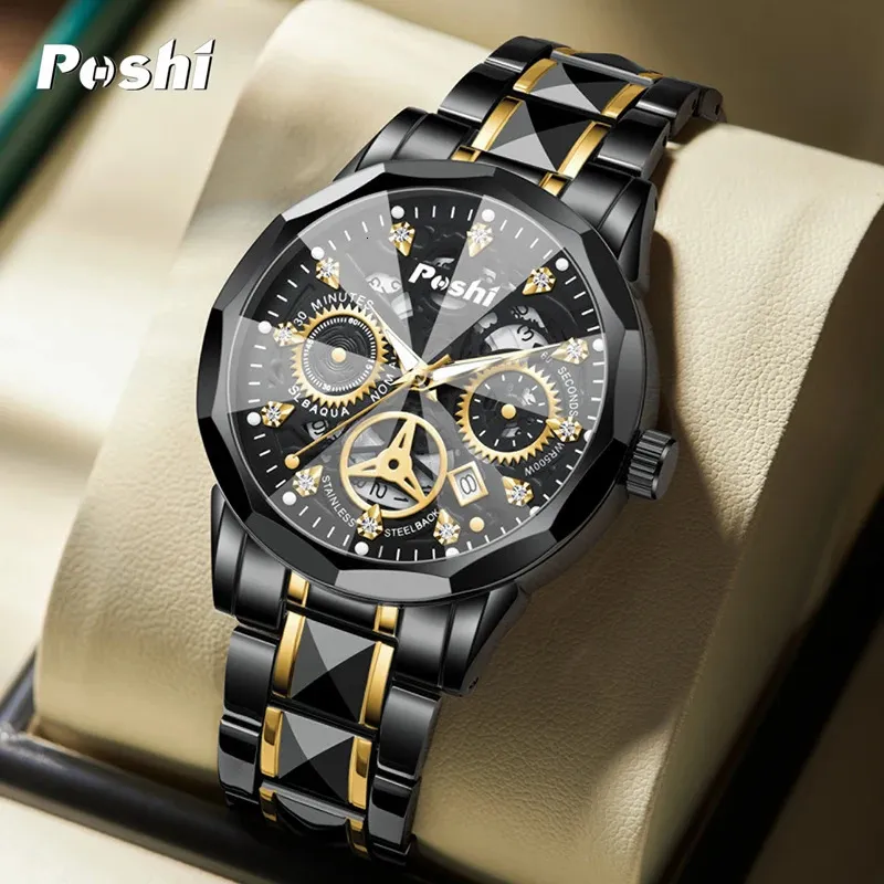 Vendita diretta in fabbrica Orologio meccanico multiuso unico Orologio per il tempo libero alla moda Orologio al quarzo impermeabile da uomo