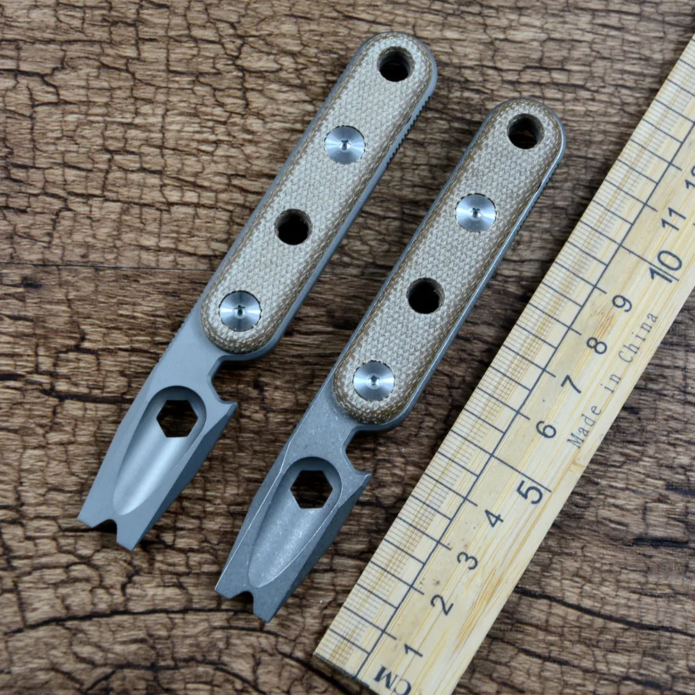 TWOSUN EDC Crowbars And Pry Bars Stonewashed TC4 Pocket Knife Titanium ...