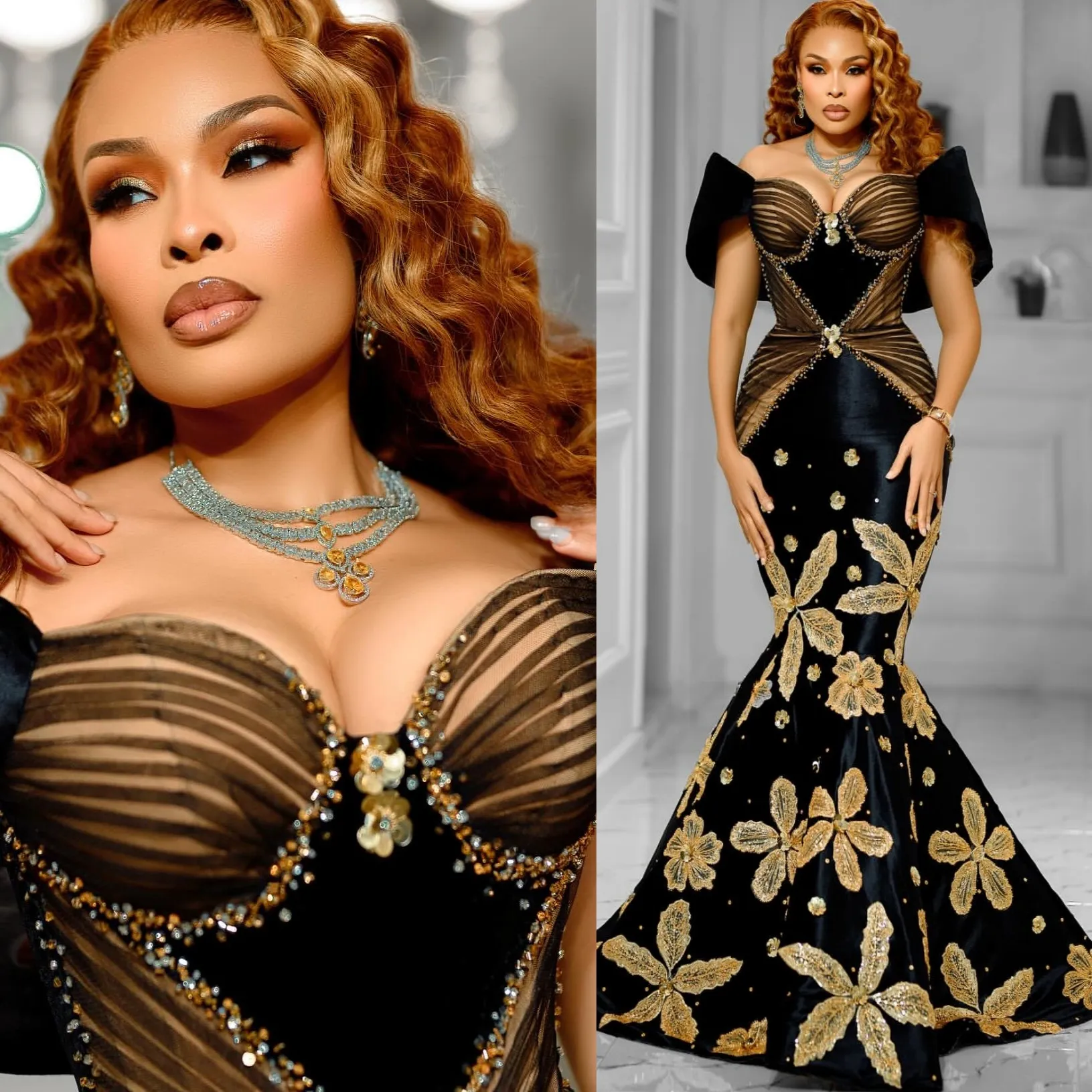 Mermaid Evening Dress, Evening Gown, Luxury Evening Dress C1185