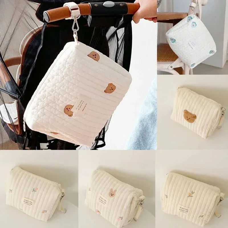 Portable Stroller Nappy Bag Quilted Baby Diaper Caddy Organizer