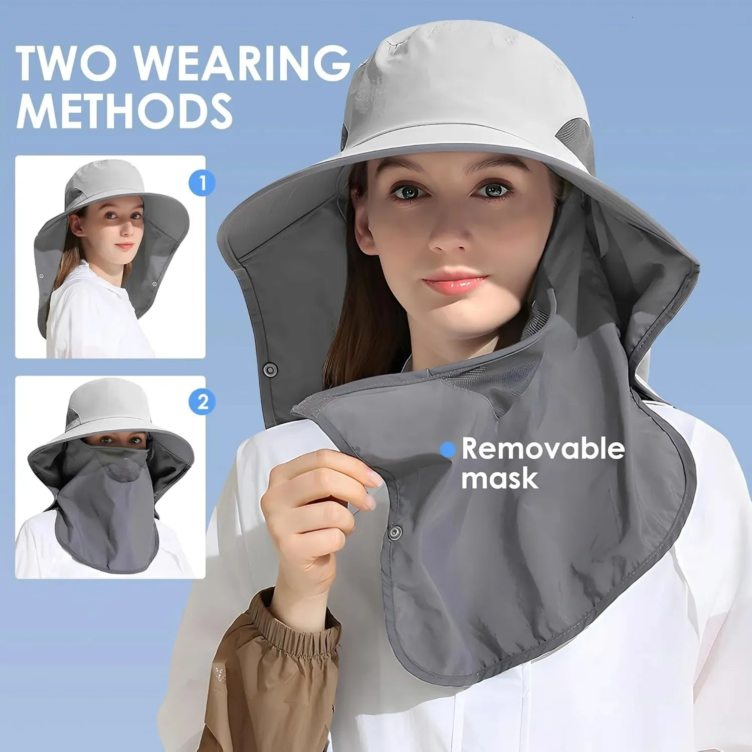 Cappello Da Pescatore Unisex Con Protezione UPF 50+ | Tesa Larga 10,2 Cm, Patta Per Collo E Tessuto Traspirante, Regolabile 56-61 Cm - 2