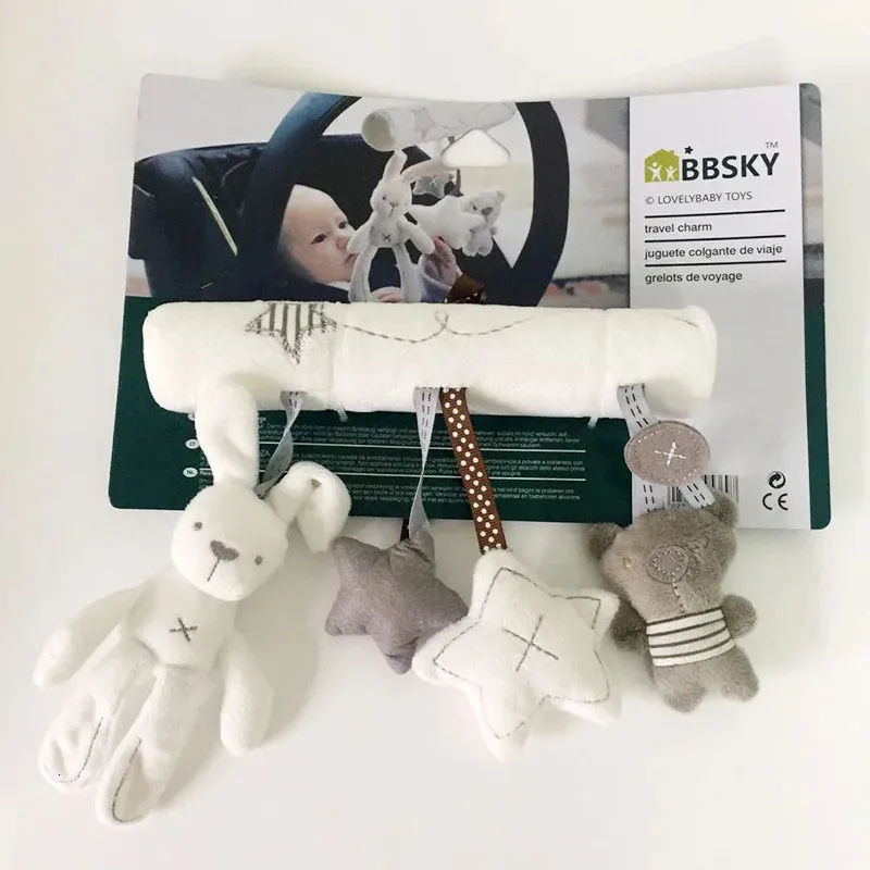 Hanging Animal Plush Toy Twisted Pram Toy With Rattle, Spiral Bed