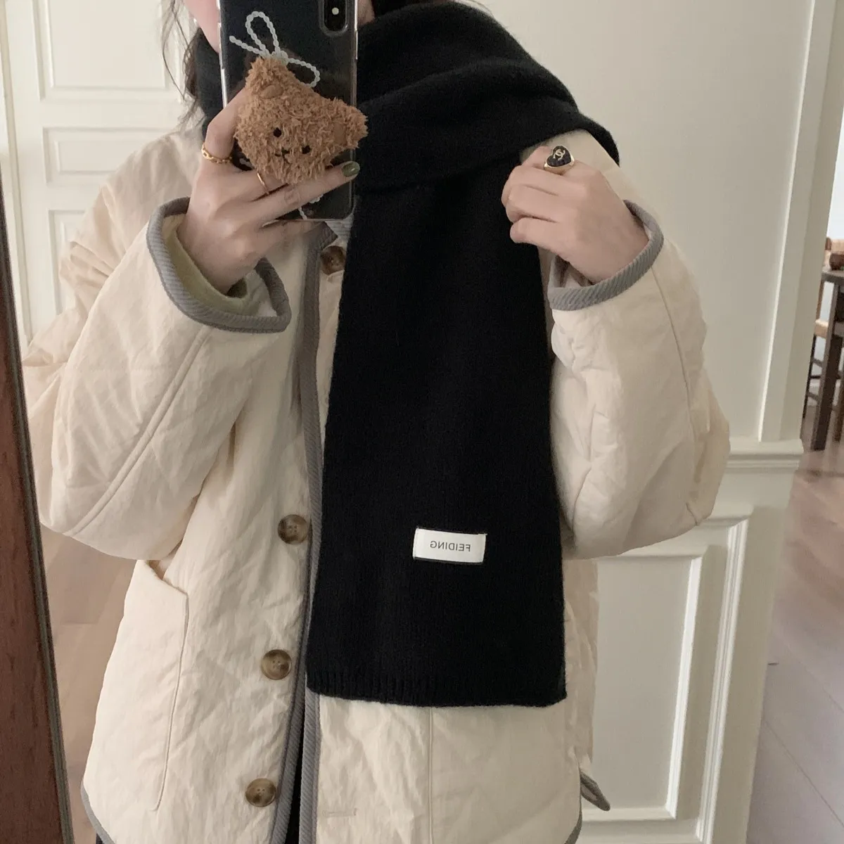Soft Wool Scarf for Women - Warm Winter Scarf, Solid Color, Korean ...