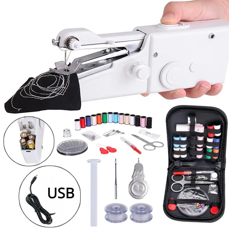 Mini Hand Sewing Machine: Portable, Cordless Tool For Quick Repairs ...