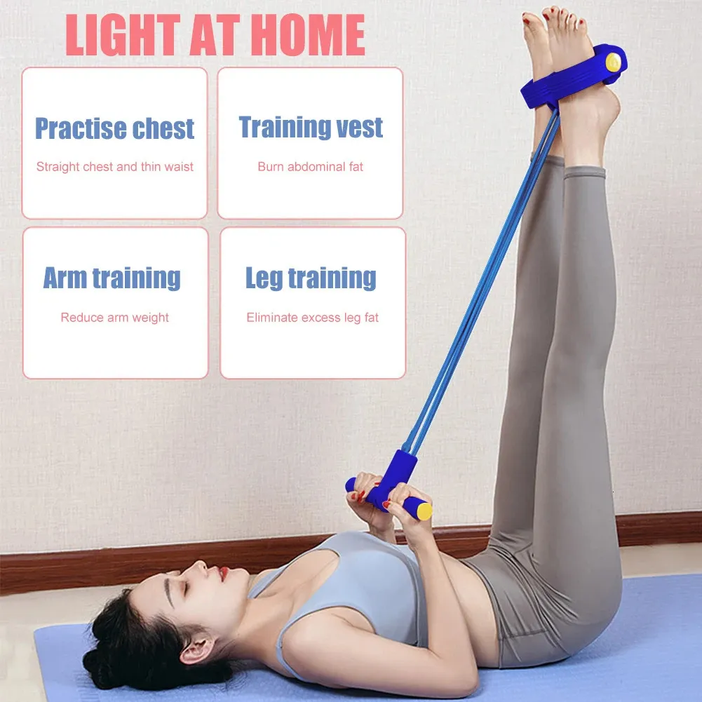 Bande De Résistance Multifonctionnelle Avec Poignées – Corde De Traction, Exerciseur Abdominal, Antidérapant, Pour Maison, Salle, Voyage
