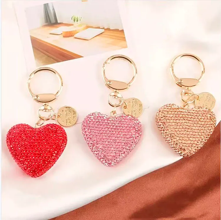 Llavero De Cristal Con Diamantes De Imitación Para Coche | Diseño Brillante Y Elegante | Color Rojo, 11 Cm