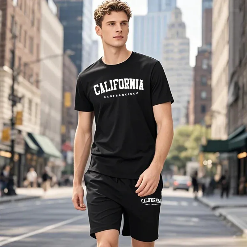Mens Urban Fashion Oversized Gym T Shirt And Shorts Set