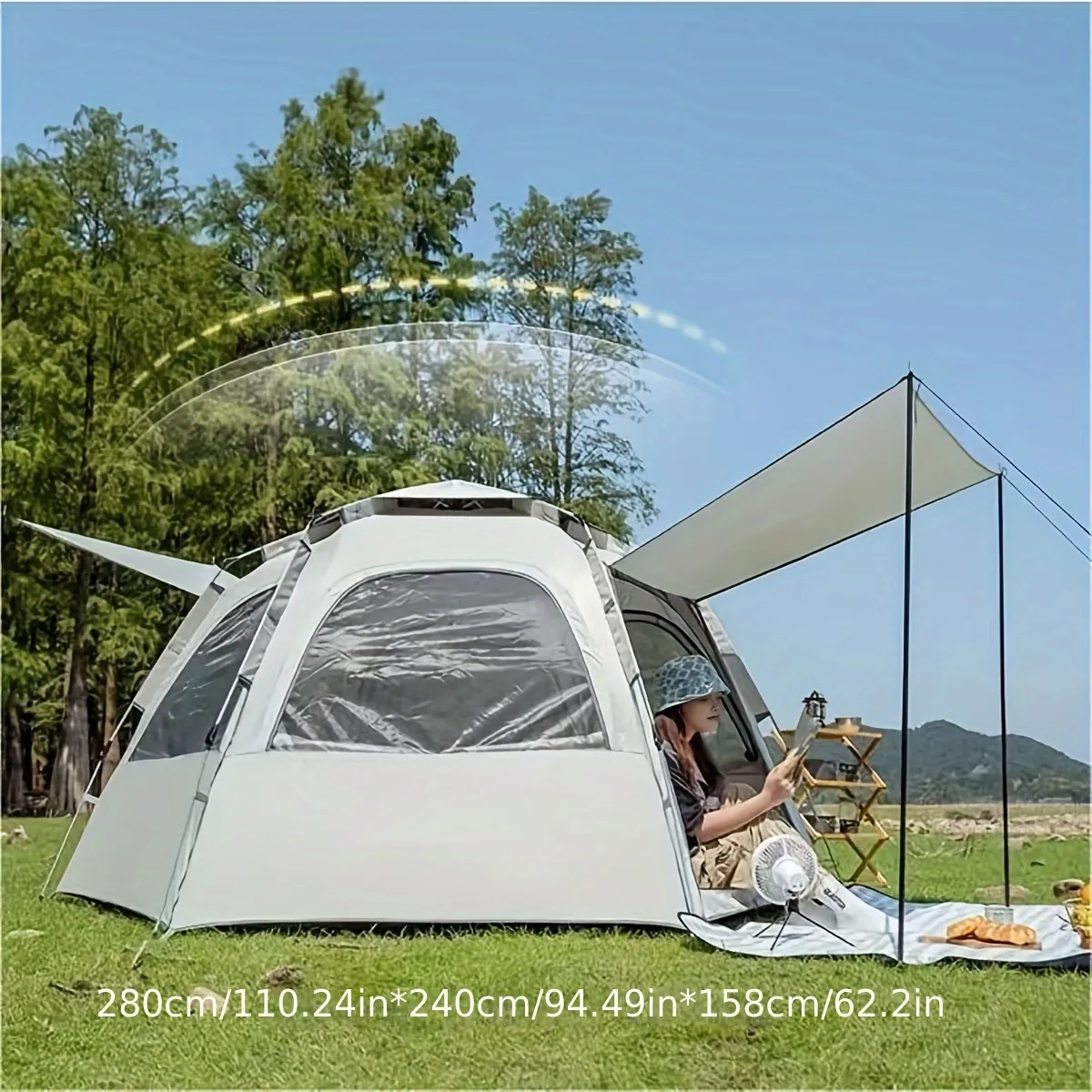Tenda Familiare Impermeabile Per 8 Persone – Facile Da Montare E Portatile – Alta 203cm Per Campeggio - 2