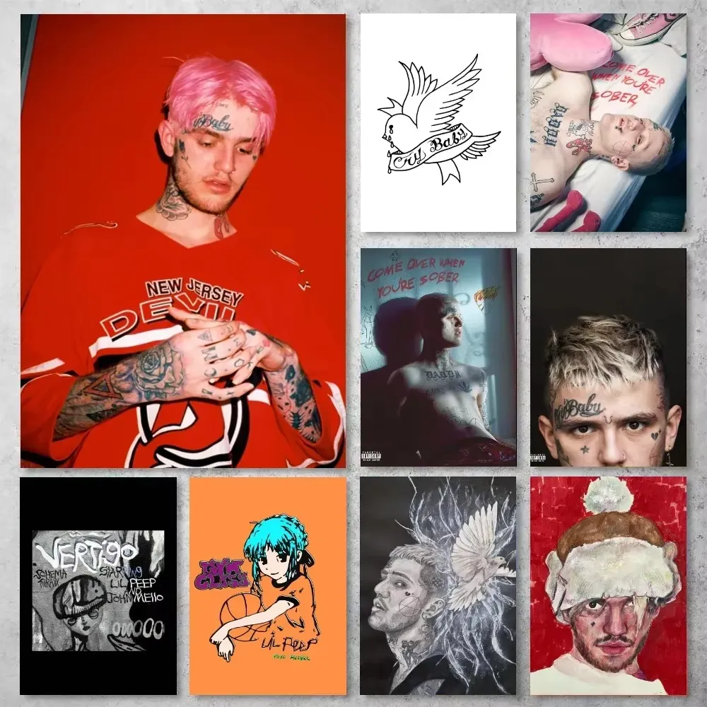 Lil Peep Hellboy Rapper Poster Gallery Prints Painting Wall Canvas ...