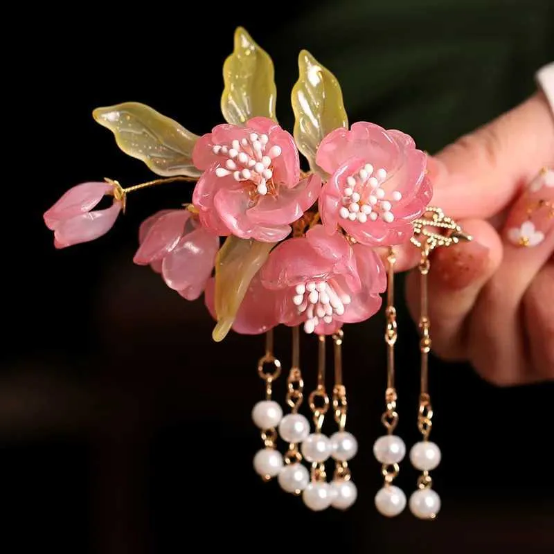 Fermacapelli Hawaii con fiori ibisco rosa - Baraldi Cotillons